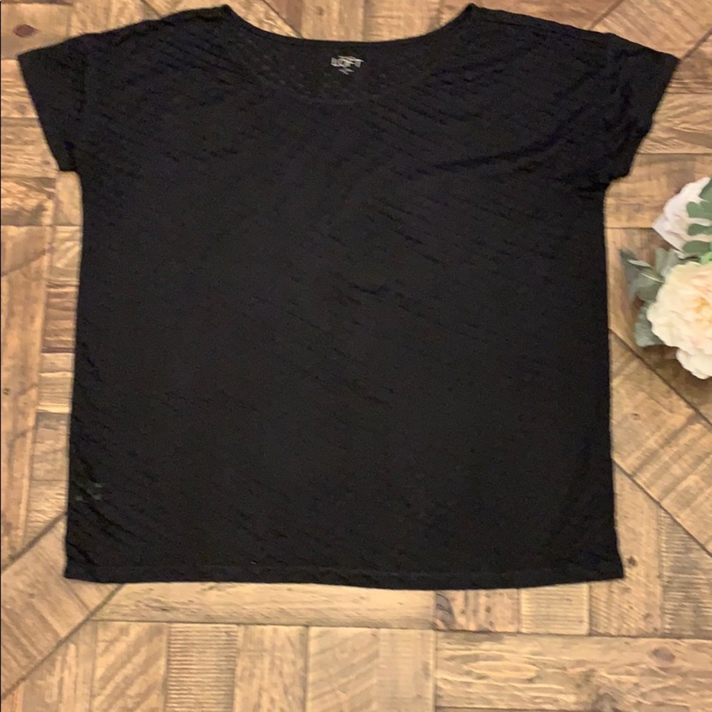 LOFT Sheer Black Tee